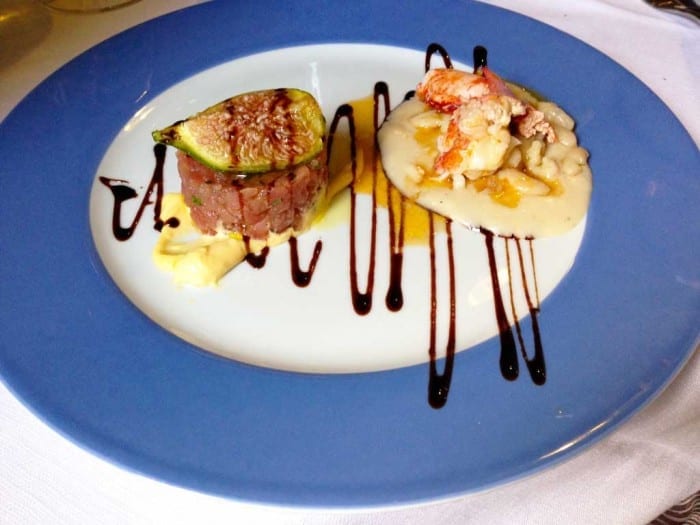 Tartar de atum e lagosta com creme de feijão na Osteria del Mare em Olbia, Sardenha, por Original Miles